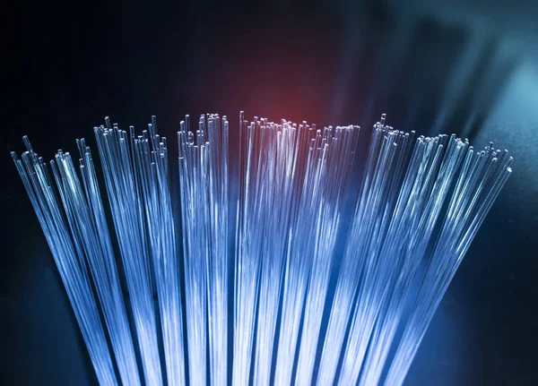 Cable de fibra óptica con luces fondo abstracto —  Fotos de Stock