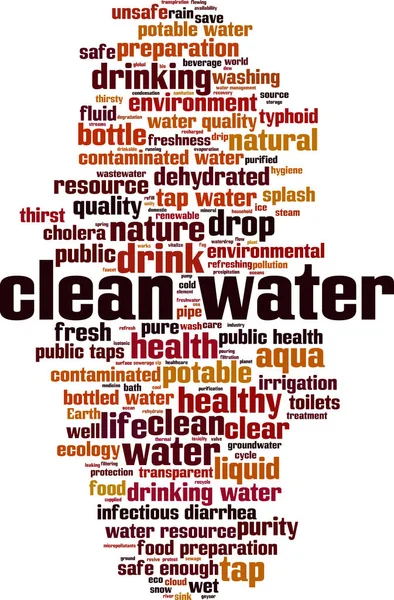 Clean Water Word Cloud Concept Vector Illustration — Stock Vector