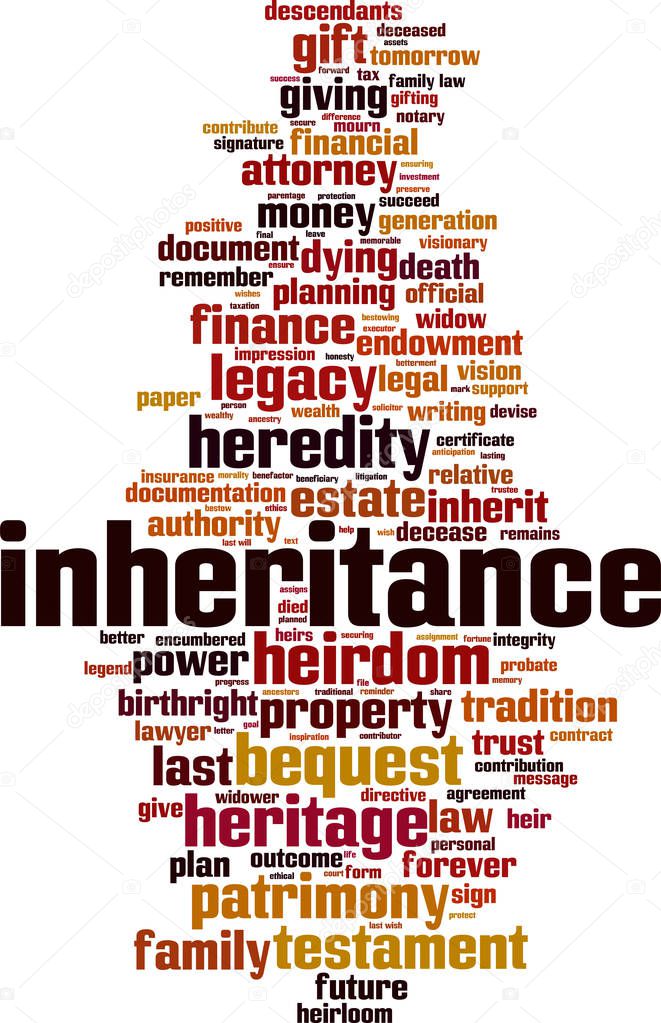 Inheritance word cloud concept. Vector illustration