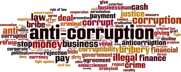 Corruption Word Cloud Concept Vector Illustration — Stock Vector