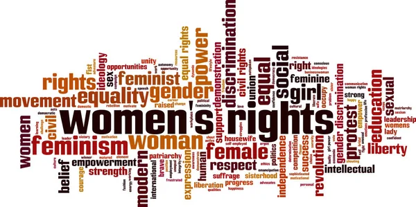 Frauenrechte Wort Wolke Konzept Vektorillustration — Stockvektor