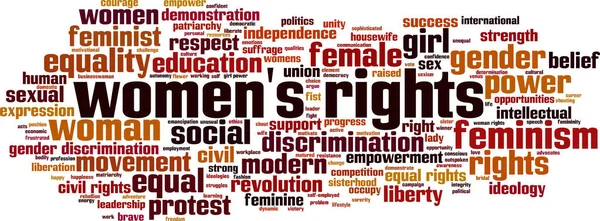 Kadın Hakları Kelime Bulutu Kavramı Vektör Çizim — Stok Vektör