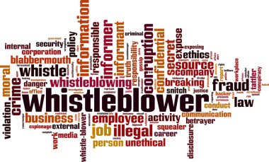 Whistleblower kelime bulutu kavramı. Vektör çizim
