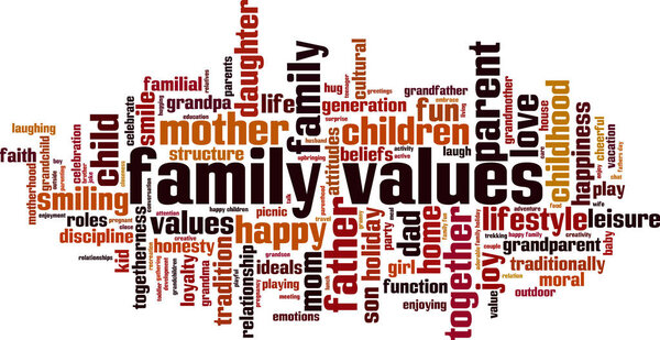 Понятие "семейные ценности". Векторная иллюстрация
