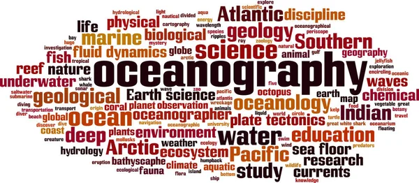 Oceanografía Palabra Nube Concepto Ilustración Vectorial — Archivo Imágenes Vectoriales