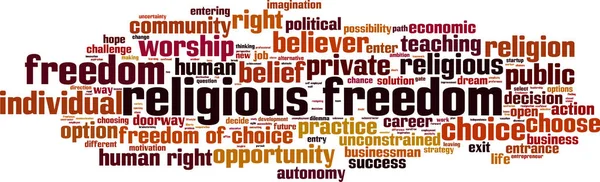 Liberdade Religiosa Conceito Nuvem Palavras Ilustração Vetorial —  Vetores de Stock