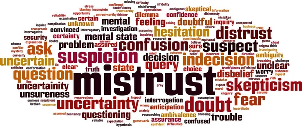 Mistrust Word Cloud Concept Vector Illustration — Stock Vector