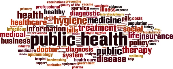 Public Health Word Cloud Concept Vector Illustration — Stock Vector