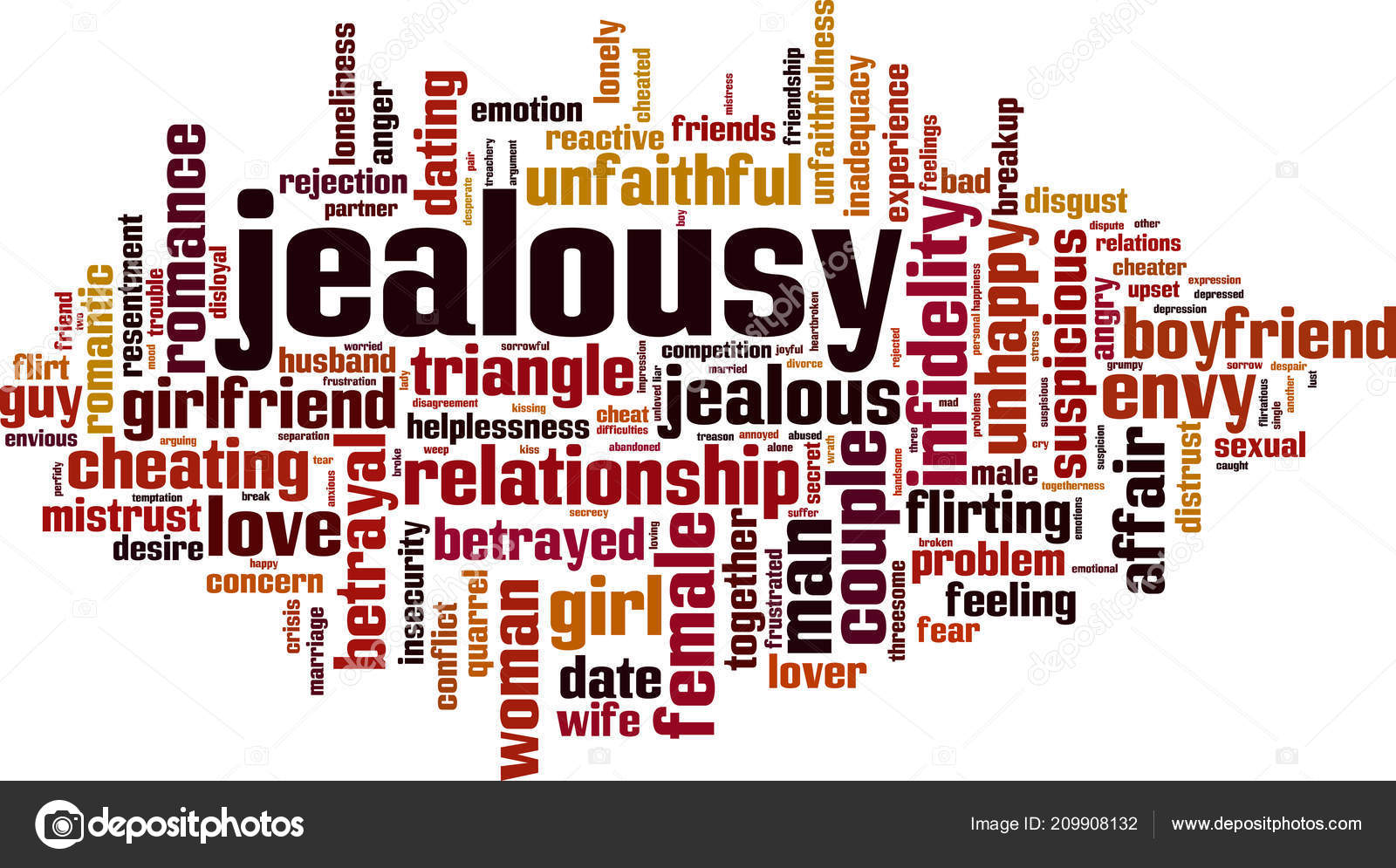 Jealousy Word Cloud Concept Vector Illustration Stock Vector Image by