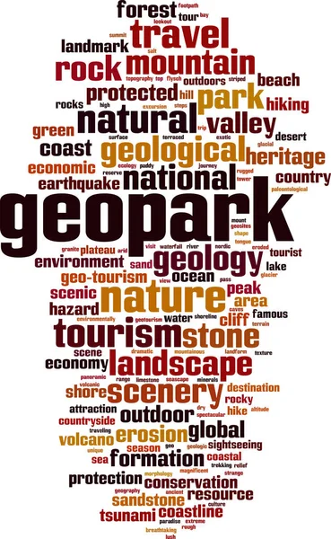 Concepto Nube Palabras Geopark Ilustración Vectorial — Archivo Imágenes Vectoriales