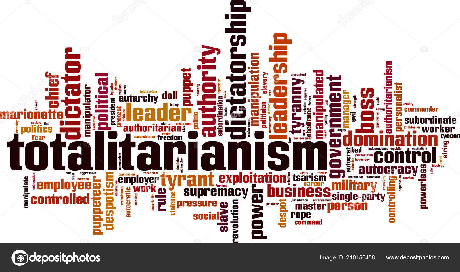 Totalitarismus Wort Wolke Konzept Vektorillustration