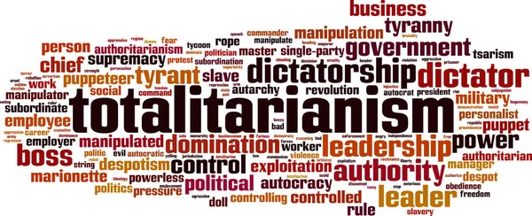 Totalitarisme Word Cloud Concept Vectorillustratie — Stockvector