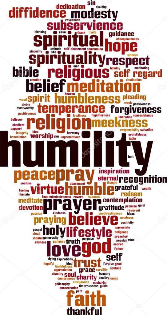 Humility word cloud concept. Vector illustration