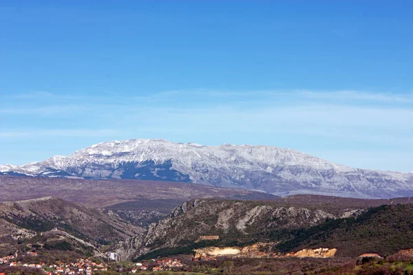 Vista Montaña Dinara Desde Fortaleza Knin Croacia — Foto de Stock