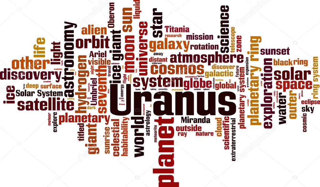 Uranus word cloud concept. Vector illustration