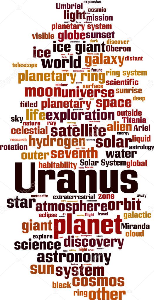 Uranus word cloud concept. Vector illustration