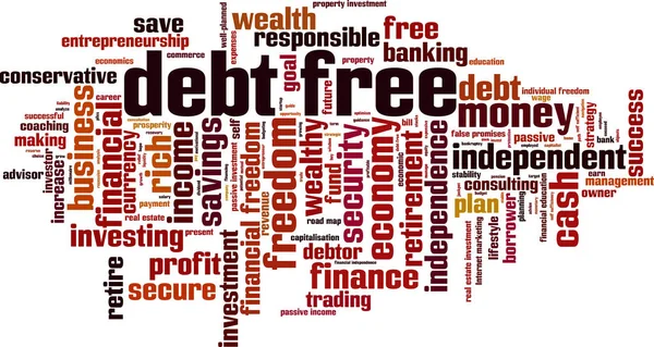 Debt Free Word Cloud Concept Vector Illustration — Stock Vector