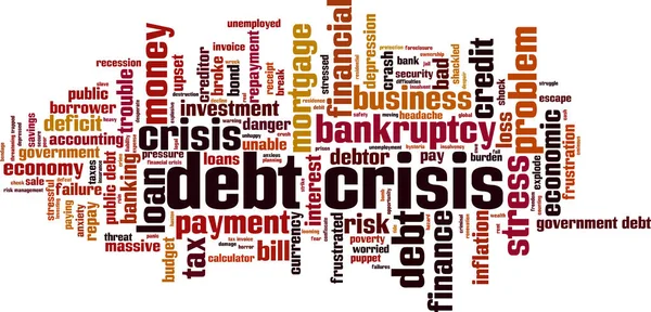 Conceito Nuvem Palavras Crise Dívida Ilustração Vetorial —  Vetores de Stock