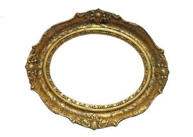 ahşap fotoğraf çerçevesi üzerinde beyaz izole altın kaplama