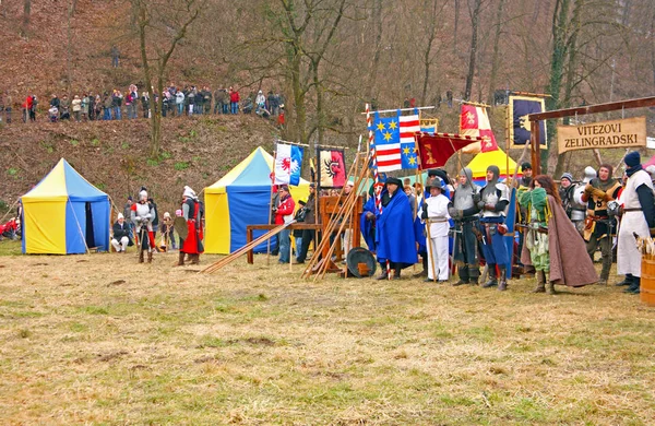 Samobor Kroatien März 2010 Inszenierung Einer Mittelalterlichen Schlacht Bei Samobor — Stockfoto