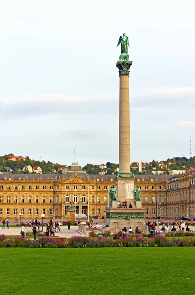 Suttgart Deutschland September 2010 König Wilhelm Säule Und Neues Schloss — Stockfoto