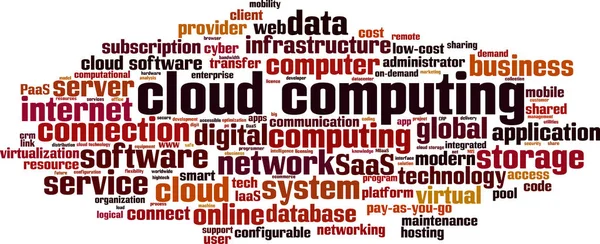 Cloud Computing Conceito Nuvem Palavras Ilustração Vetorial — Vetor de Stock