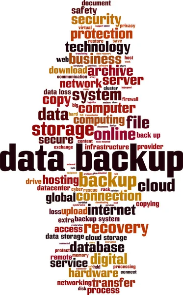 Data Backup Word Cloud Konceptet Vektorillustration — Stock vektor