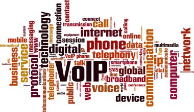VoIP kelime bulutu kavramı. Vektör çizim