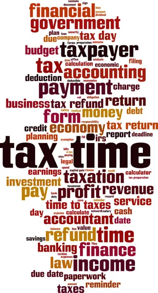 税の時間単語雲概念 ベクトル図 — ストックベクタ