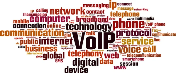 Voip Word Cloud Konceptet Vektorillustration — Stock vektor