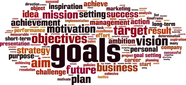 Goals Word Cloud Concept Ilustrasi Vektor - Stok Vektor