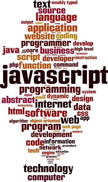 JavaScript kelime bulutu kavramı. Vektör çizim