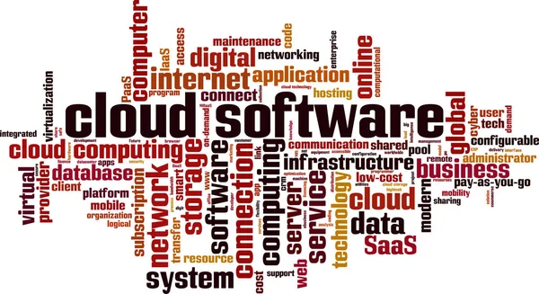 Cloud Software Parola Concetto Cloud Illustrazione Vettoriale — Vettoriale Stock