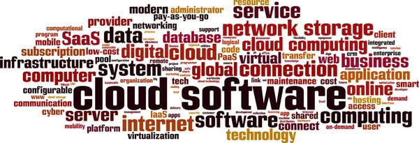 Cloud Software Parola Concetto Cloud Illustrazione Vettoriale — Vettoriale Stock