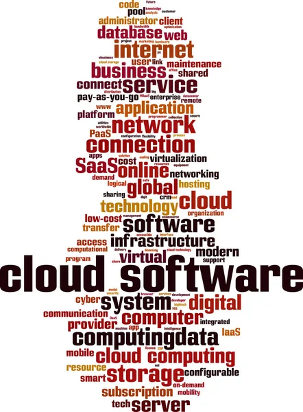 Cloud Software Parola Concetto Cloud Illustrazione Vettoriale — Vettoriale Stock