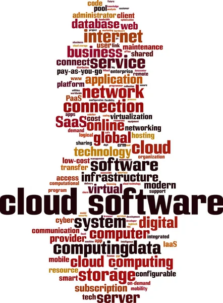 クラウド ソフトウェア Word クラウド コンセプト ベクトル図 — ストックベクタ