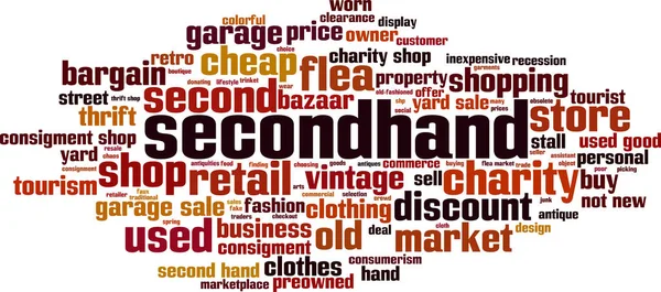 Secondhand Word Cloud Konceptet Vektorillustration — Stock vektor