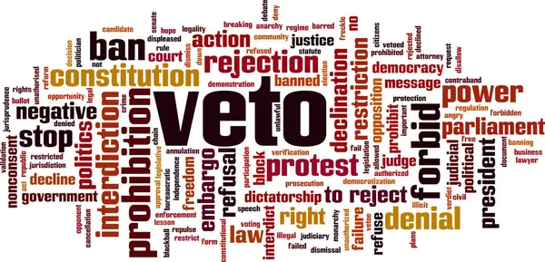 Veto Kelime Bulutu Kavramı Vektör Çizim — Stok Vektör