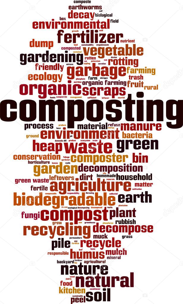 Composting word cloud concept. Vector illustration