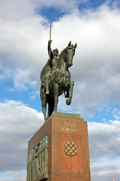 Monumento Tomislav Primo Del Regno Croato Nel Medioevo Piazza Tomislav — Foto Stock