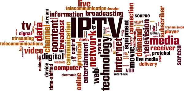 Concetto Iptv Word Cloud Illustrazione Vettoriale — Vettoriale Stock