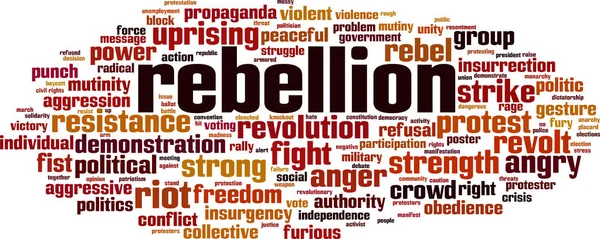 Rebellion Wort Wolke Konzept Vektorillustration — Stockvektor