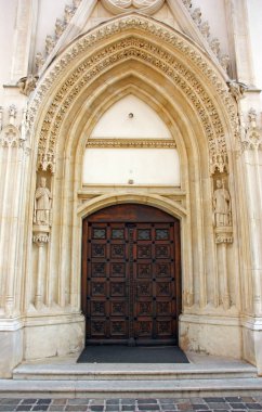 Ana giriş için Kilisesi, St. Mark, Zagreb, Hırvatistan