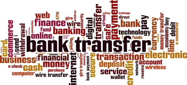 Bank Overschrijving Word Cloud Concept Vectorillustratie — Stockvector