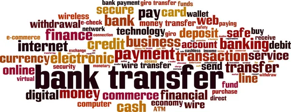 Bank Overschrijving Word Cloud Concept Vectorillustratie — Stockvector