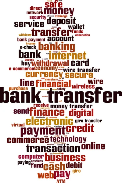 Bank Overschrijving Word Cloud Concept Vectorillustratie — Stockvector