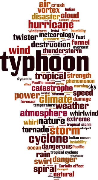 Tajfun Słowo Cloud Koncepcja Ilustracja Wektorowa — Wektor stockowy