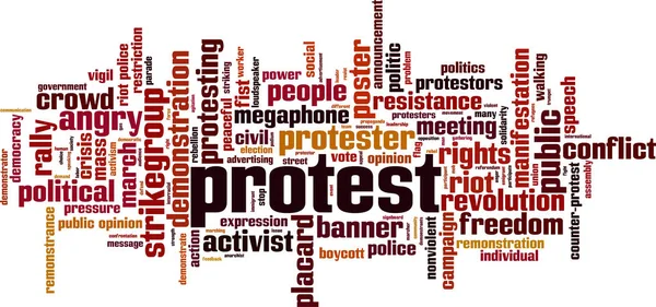 Protesto Sözcüğü Bulut Kavramı Vektör Çizim — Stok Vektör