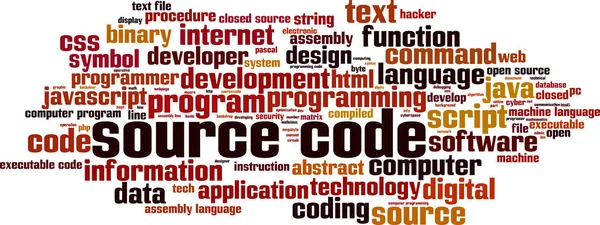 Bron Code Word Cloud Concept Vectorillustratie — Stockvector