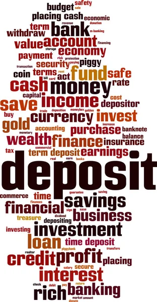 Deposit Word Cloud Concept Vector Illustration — Stock Vector